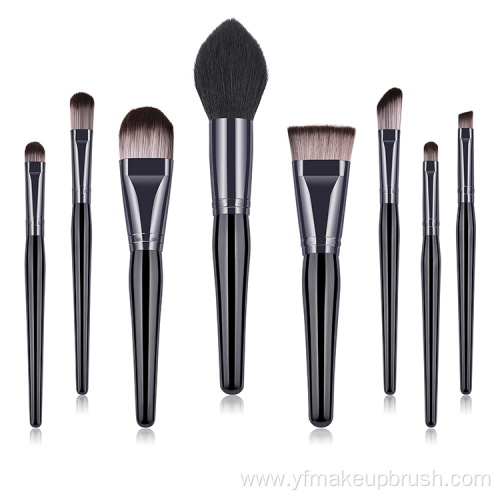 8 pcs private label black makeup brushes set